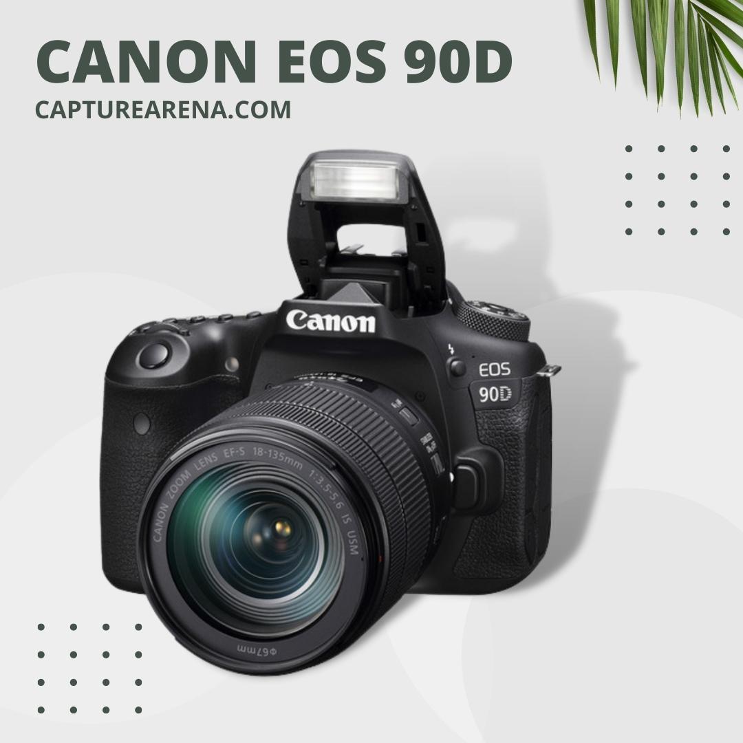Canon EOS 90D Front View With Flash