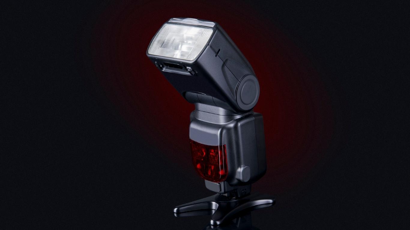 Camera Flash With Red and Black Background