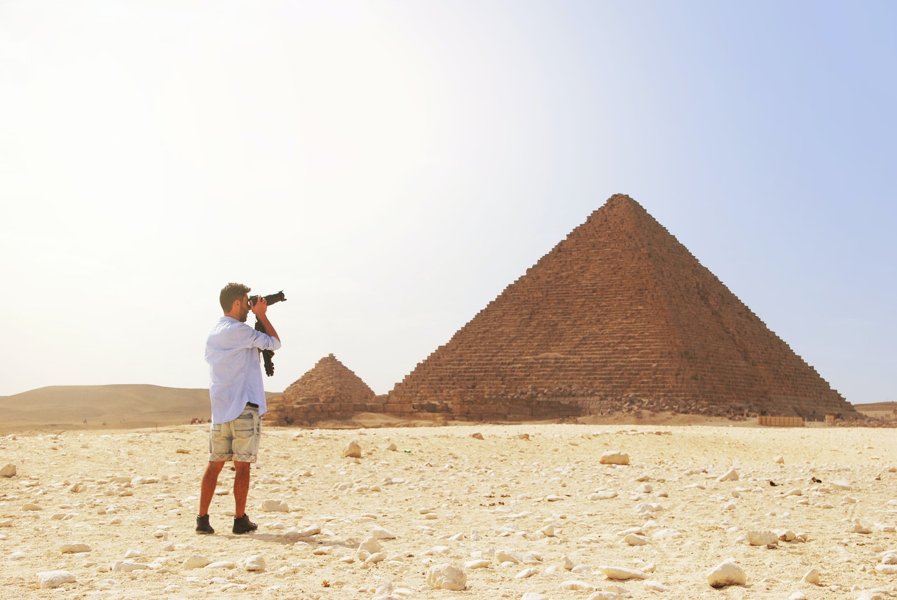 man taking photos in egypt
